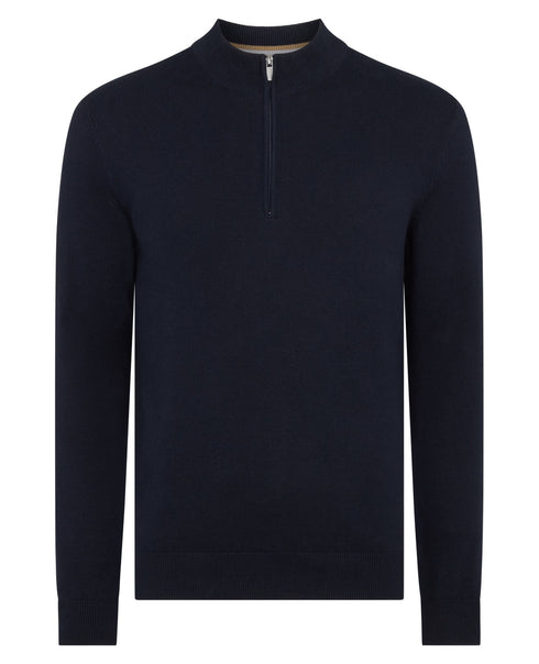 Remus Uomo 1/4 Zip Up Knitwear Navy
